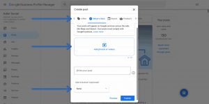How to post an update on google my business