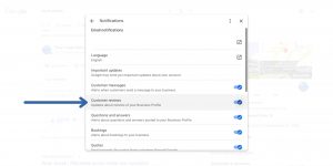 Google customer review notifications